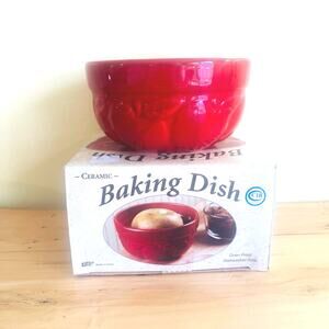 Vtg Apple Baker Dish Baking Giftco Apple Orchard Collection Cracker Barrel Box